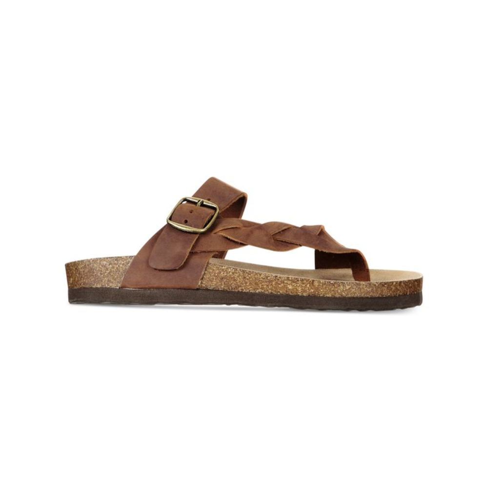 WHITE MOUNTAIN FOOTBEDS Womens Brown Heel Cup Crawford Platform Sandals 5 M